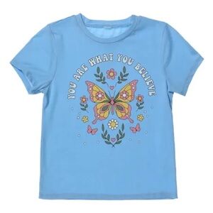 BLUE BUTTERFLY GRAPHIC TEE